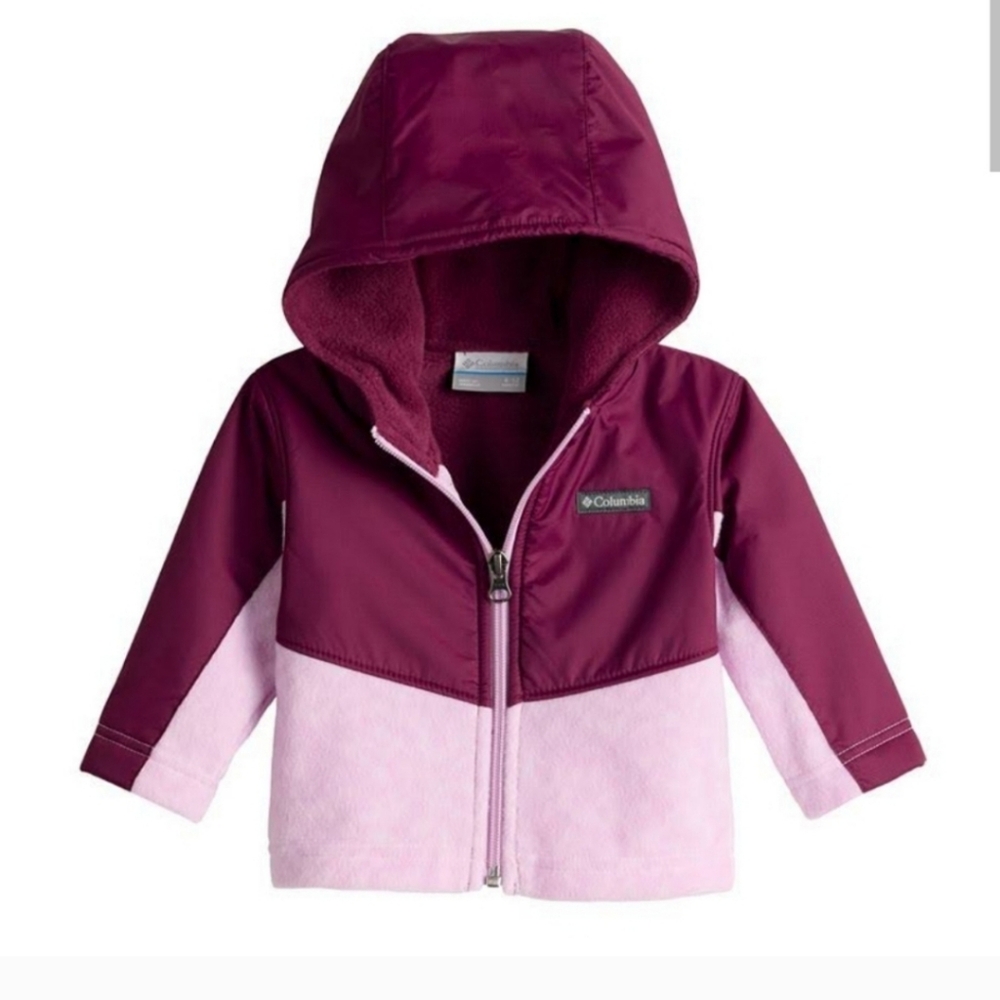 Columbia Steens Mountain toddler girl full zip fleece. Size 3T. Marionberry/Aura